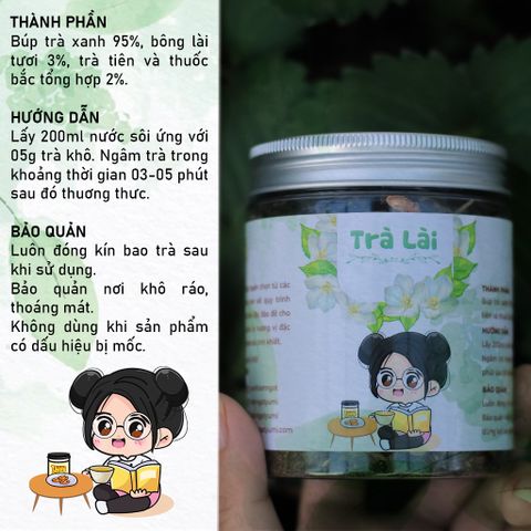 Trà Lài Yumi 75g - Trà Xanh Sấy Hoa Lài Tự Nhiên, Hương Thơm Dịu Mát, Thực Phẩm Nguyên Chất Từ Thiên Nhiên