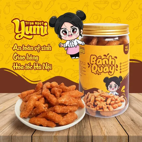 Bánh quẩy cá Yumi phủ đường, bánh ngọt ăn vặt giòn rụm thơm ngon