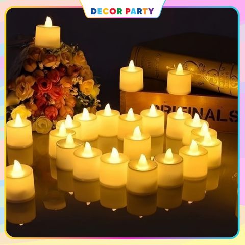 Nến Điện Tử LED Mini Kèm Pin - Nến Trang Trí Sinh Nhật, Đám Cưới, Tỏ Tình - An Toàn, Dễ Sử Dụng, Ánh Sáng Vàng Ấm