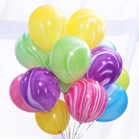 Set 10 Bóng Bay Vân Đá 12 Inch Trang Trí Tiệc Sinh Nhật - Bóng Loang Dày Chất Liệu Cao Su [Size 30CM]
