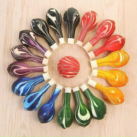 Set 10 Bóng Bay Vân Đá 12 Inch Trang Trí Tiệc Sinh Nhật - Bóng Loang Dày Chất Liệu Cao Su [Size 30CM]