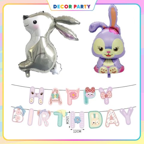 Bóng Hình Con Thỏ Ngọc 80cm - Trang Trí Sinh Nhật Phong Cách Hàn Quốc - Bóng Bay Bằng Nhôm Đẹp Mắt