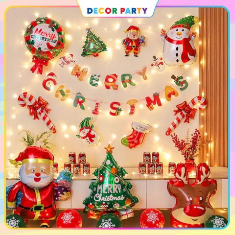 Set Bóng Trang Trí Noel, Đồ Trang Trí Merry Chirstmas 2024 [ Size đại ]