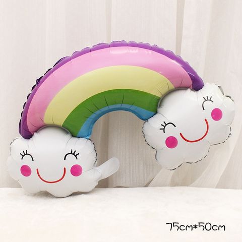 Bóng Hình Cầu Vồng Mây 90CM Trang Trí Tiệc Sinh Nhật Đáng Yêu - Bóng Tráng Nhôm Tái Sử Dụng Cho Bé