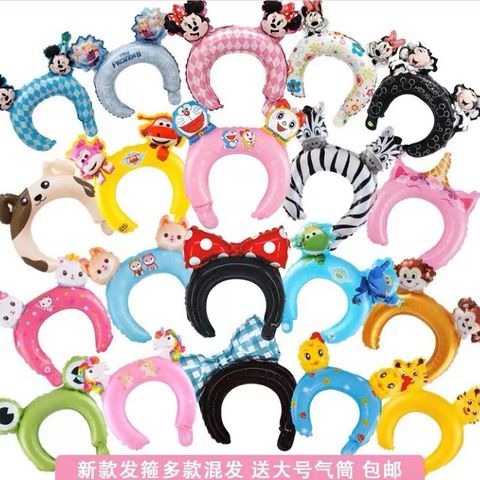 Set 5 Bóng Bờm Đội Đầu Siêu Đáng Yêu - Đồ Chơi Sinh Nhật Kèm Ống Thổi, Nhiều Màu Sắc Thú Vị cho Bé Yêu