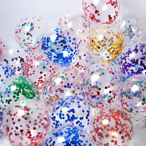 Set 10 Bóng Bay Sequin Trong Suốt 12inch - Trang Trí Sinh Nhật, Tiệc Cưới, Sự Kiện Sang Trọng