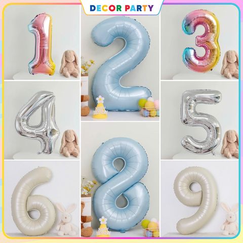 Bóng Bay Số 32 Inch Trang Trí Sinh Nhật, Kỷ Yếu, Tiệc Tùng - Bóng Cao 80 CM Dễ Dàng Dùng Kèm Băng Keo Trang Trí