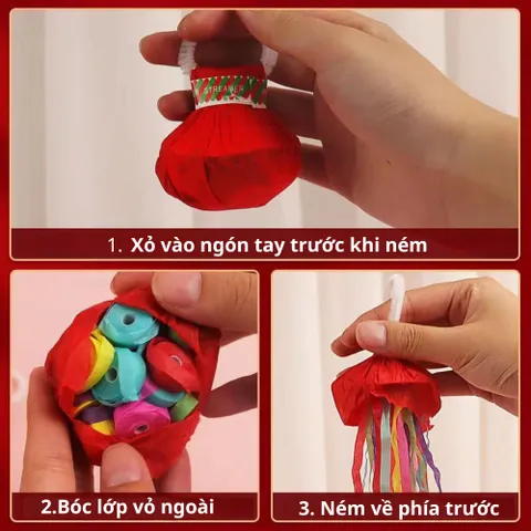 Túi Giấy Ném Ruy Băng Vui Nhộn - Đồ Chơi Trẻ Em Tiệc Tùng, Sinh Nhật, 30 Cuộn Ruy Băng Màu Sắc Tươi Sáng