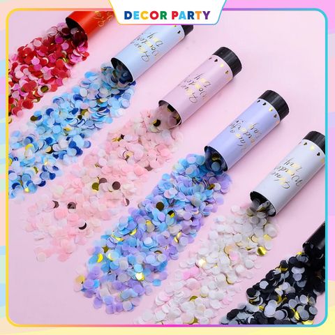 Pháo Giấy Kim Tuyến Mini Cho Tiệc Sinh Nhật & Đám Cưới - Trang Trí Sự Kiện Độc Đáo, Kích Thước Nhỏ Gọn 11cm