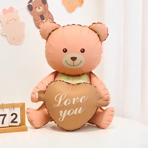 Bóng Gấu, Ô Tô, Máy Bay Retro Hàn Quốc - Bóng Nhôm Trang Trí Sinh Nhật An Toàn Cho Trẻ Em, Tái Sử Dụng, Nhiều Màu Sắc