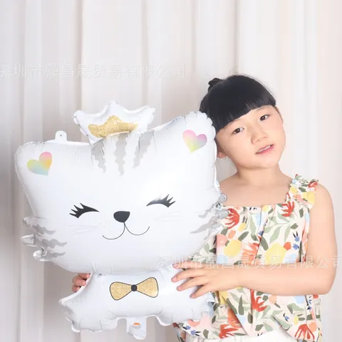 Bóng Hình Mèo Sinh Nhật - Bóng Trang Trí Thôi Nôi Cho Bé Trai Gái - Phụ Kiện Tiệc Tùng Đẹp Mắt Size Đại