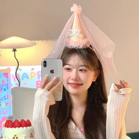 Bờm Tóc Sinh Nhật Hình Bánh Gato Dễ Thương Phong Cách Hàn Quốc - Phụ Kiện Tiệc Sinh Nhật Đáng Yêu cho Trẻ Em