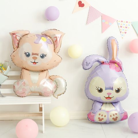 Bóng Hình Khủng Long Xanh & Thỏ Ngọc Trang Trí Sinh Nhật - Bộ Bóng Nhôm Dùng Một Lần & Tái Sử Dụng, Kích Thước 75-90 cm