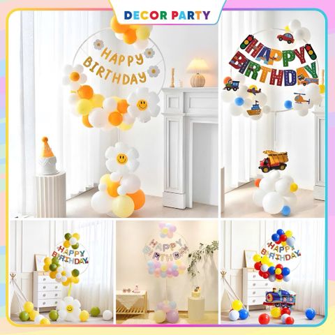 Set Bóng Trụ Tròn Trang Trí Sinh Nhật Bé Trai Bé Gái - Kích Thước 1m63, Chất Liệu PVC, Phù Hợp Mọi Sự Kiện, Dễ Dàng Sử Dụng