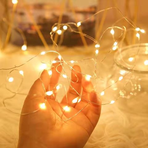 Dây Đèn LED Đom Đóm Sẵn Pin Trang Trí Giáng Sinh 1m, 2m, 3m - Đèn Nhấp Nháy Nhiều Chế Độ Ánh Sáng, Thích Hợp Trang Trí Lễ Hội