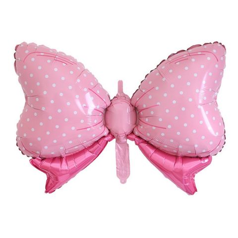 Bóng Hình Nơ Tiểu Thư Xanh Hồng - Bóng Trang Trí Sinh Nhật Tái Sử Dụng Chất Liệu Nhôm Đẹp Mắt 62cm x 88cm