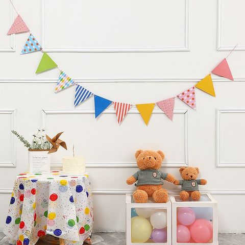 Dây Cờ Tam Giác Ép Kim Trang Trí Sinh Nhật - Phụ Kiện Tiệc Sinh Nhật Đẹp, Chất Liệu Giấy Cứng Ánh Kim, Trang Trí Không Gian Tiệc Tùng