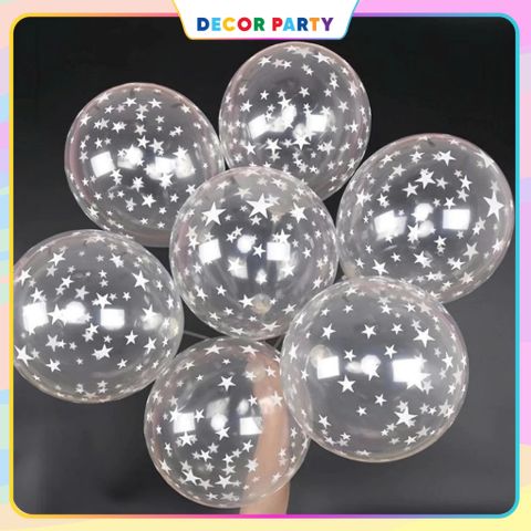 Set 10 Bóng Bay Trong Suốt Ngôi Sao - Phụ Kiện Trang Trí Đẹp Cho Tiệc Sinh Nhật, Đám Cưới, Sự Kiện Tất Cả Các Dịp