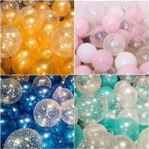 Set 10 Bóng Bay Trong Suốt Ngôi Sao - Phụ Kiện Trang Trí Đẹp Cho Tiệc Sinh Nhật, Đám Cưới, Sự Kiện Tất Cả Các Dịp