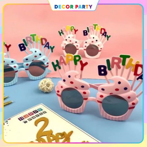 Kính Mắt Happy Birthday - Phụ Kiện Tiệc Sinh Nhật Vui Nhộn, Chụp Ảnh Đẹp Với Kính Nhựa Màu Sắc Rực Rỡ