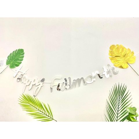 Dây Chữ Happy Full Month Ép Kim Trang Trí Sinh Nhật Đầy Tháng Cho Bé - Phụ Kiện Tiệc Tùng Mừng Bé Trai, Bé Gái