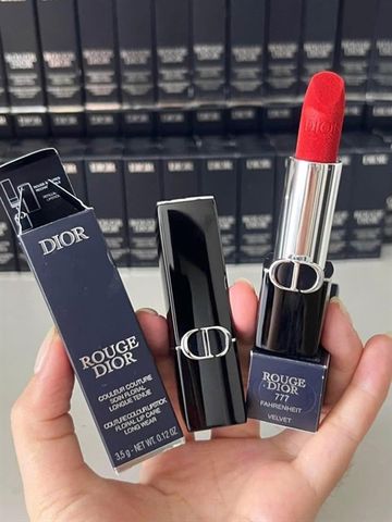 Son Dior Velvet 777 Fahrenheit - Đỏ Cam Cá Tính, Chất Son Mềm Mại, Bền Màu Cho Làn Môi Rực Rỡ