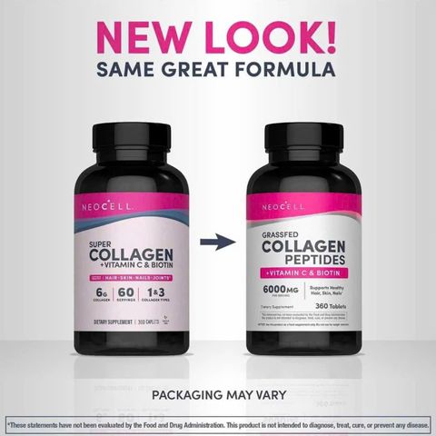 Viên uống Collagen Neocell Super Collagen + C + Biotin 360 viên - Tăng cường sắc đẹp, chăm sóc da, tóc và sức khỏe từ bên trong