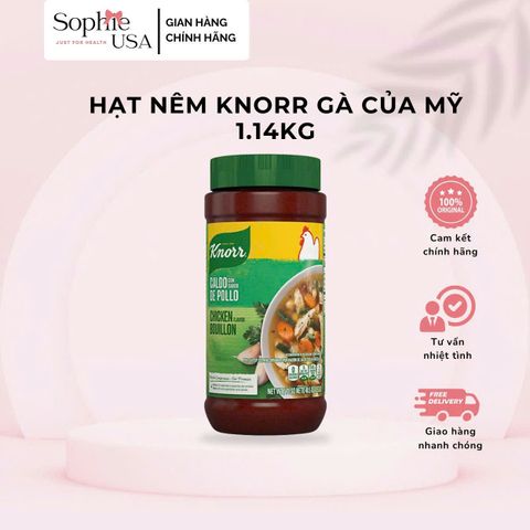 Hạt Nêm Knorr Gà Mỹ 1.14kg - Gia Vị Nấu Ăn An Toàn, Dinh Dưỡng, Vị Đậm Đà, Không Chất Hóa Học