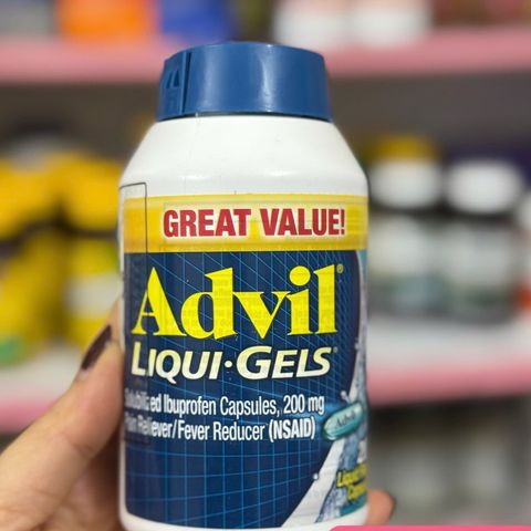 Advil Liqui-Gels 200 Viên - Giảm Đau Nhanh Chóng Hiệu Quả Với 200mg Ibuprofen, Hạ Sốt, Giải Pháp Cho Đau Cơ, Đau Đầu