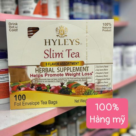 Hyleys Slim Tea 100 Gói 9 Vị Hỗ Trợ Giảm Cân - Trà Thảo Mộc Detox Ít Calo, Tiêu Hóa, Dễ Uống