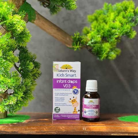 Thực phẩm bổ sung Vitamin D3 Nature's Way Kids Smart - Hỗ trợ phát triển xương, răng và hệ miễn dịch trẻ nhỏ (13ml)