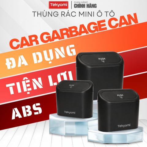 Thùng Rác Ô Tô Mini Tekyomi - Đen Sang Trọng, Nhựa ABS Cao Cấp, Nắp Nhấn Tiện Lợi, Giữ Xe Luôn Sạch Sẽ, Dễ Lắp Đặt