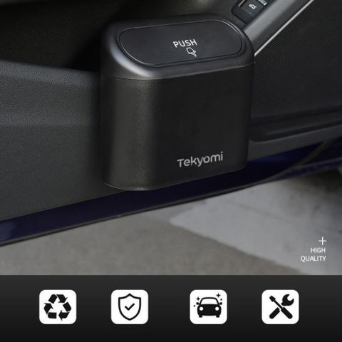 Thùng Rác Ô Tô Mini Tekyomi - Đen Sang Trọng, Nhựa ABS Cao Cấp, Nắp Nhấn Tiện Lợi, Giữ Xe Luôn Sạch Sẽ, Dễ Lắp Đặt