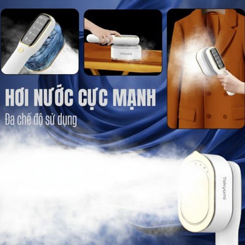 Bàn Ủi Hơi Nước Cầm Tay TEKYOMI ST-01M 1200W - Công Nghệ AI, Diệt Khuẩn và Khử Mùi, 5 Chế Độ Ủi Nhanh Tiện Lợi