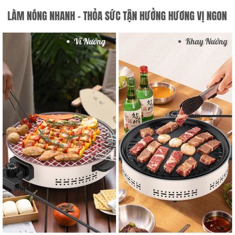 Bếp Nướng Điện Không Khói TEKYOMI DKS-719 - Đa Năng 1500W, Tiện Lợi, An Toàn, Dễ Vệ Sinh Cho Bữa Tiệc Gia Đình Thêm Trọn Vẹn