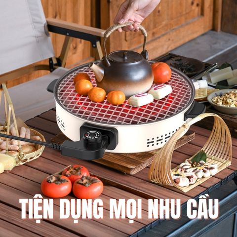Bếp Nướng Điện Không Khói TEKYOMI DKS-719 - Đa Năng 1500W, Tiện Lợi, An Toàn, Dễ Vệ Sinh Cho Bữa Tiệc Gia Đình Thêm Trọn Vẹn