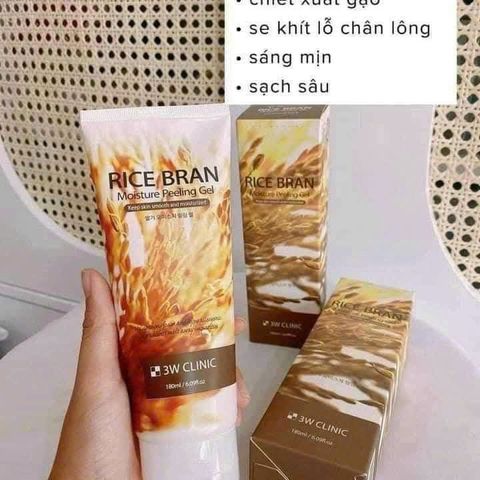 Tẩy Da Chết Gạo 3W Clinic Rice Brown Moisture Peeling 180ml - Làm Sạch Tế Bào Chết, Dưỡng Ẩm, Đem Lại Làn Da Sáng Khỏe