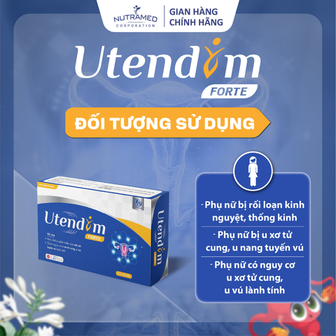 Viên uống Utendim Forte hỗ trợ cải thiện u xơ tử cung và tuyến vú - 100% thiên nhiên, 30 viên bổ trợ sức khỏe nữ giới