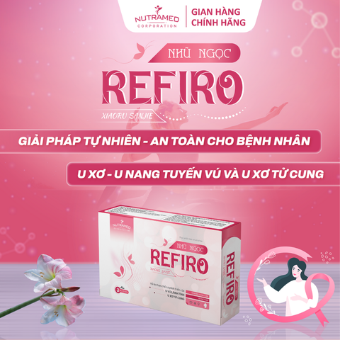 Viên uống Nhũ Ngọc Refiro hỗ trợ cải thiện u xơ tử cung, u nang tuyến vú lành tính - Thực phẩm chức năng sức khỏe nữ giới (30 viên)