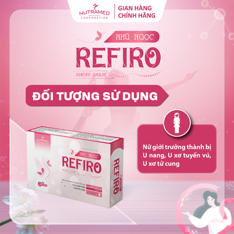 Viên uống Nhũ Ngọc Refiro hỗ trợ cải thiện u xơ tử cung, u nang tuyến vú lành tính - Thực phẩm chức năng sức khỏe nữ giới (30 viên)