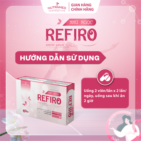 Viên uống Nhũ Ngọc Refiro hỗ trợ cải thiện u xơ tử cung, u nang tuyến vú lành tính - Thực phẩm chức năng sức khỏe nữ giới (30 viên)