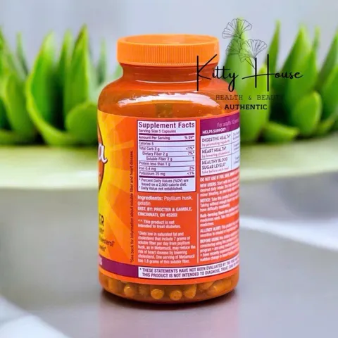 Viên Uống Bổ Sung Chất Xơ Metamucil 3-in-1 - Hỗ Trợ Tiêu Hóa, Giảm Cholesterol, 300 Viên Psyllium Fiber Supplement