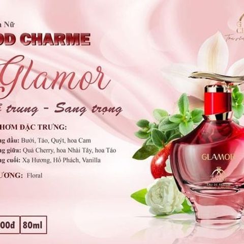 Nước Hoa Nữ Charme Glamor 80ml - Hương Ngọt Ngào Quyến Rũ từ Hoa Cỏ và Trái Cây - Tặng Phụ Nữ Yêu Thích Thông Điệp Nữ Tính