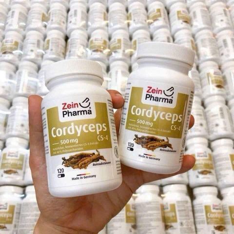 Đông Trùng Hạ Thảo Zein Pharma Cordyceps CS-4 500mg - Tăng Đề Kháng, Bổ Gan Thận, Hỗ Trợ Sinh Lý, Lọ 120 Viên Chính Hãng Đức