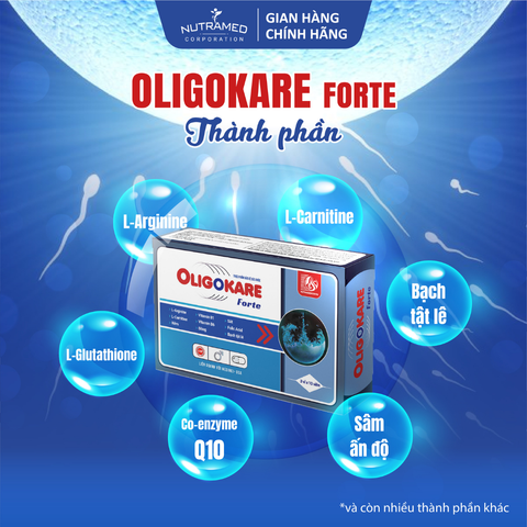 Oligokare Forte - Viên Uống Bổ Sung Dinh Dưỡng Tăng Cường Sinh Lực Cho Nam Giới Hiếm Muộn, Hỗ Trợ Tinh Trùng Khỏe Mạnh