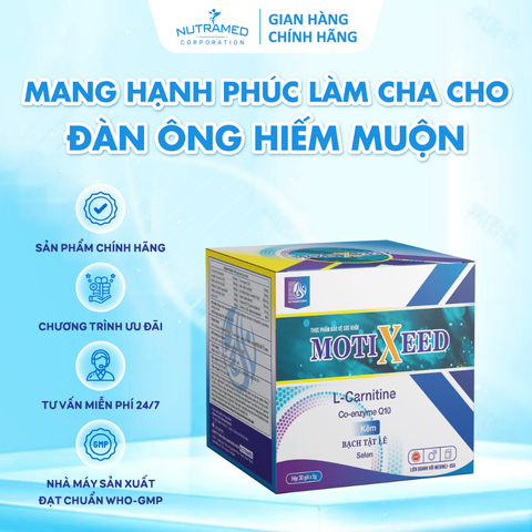 Viên Uống Motixeed Hỗ Trợ Sinh Lực Nam Giới - Tăng Cường Khả Năng Thụ Thai, Hỗ Trợ Đàn Ông Hiếm Muộn, 30 Gói x 5g
