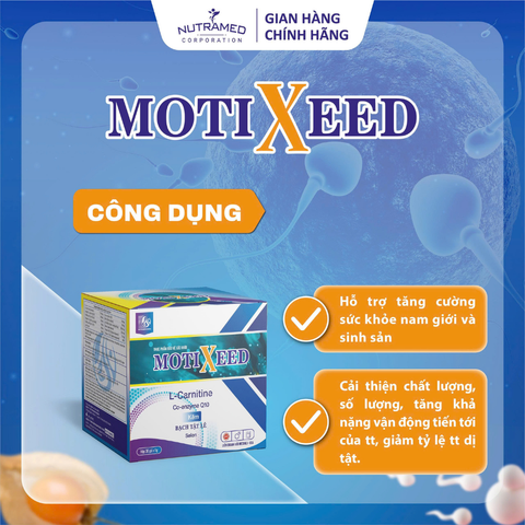 Viên Uống Motixeed Hỗ Trợ Sinh Lực Nam Giới - Tăng Cường Khả Năng Thụ Thai, Hỗ Trợ Đàn Ông Hiếm Muộn, 30 Gói x 5g