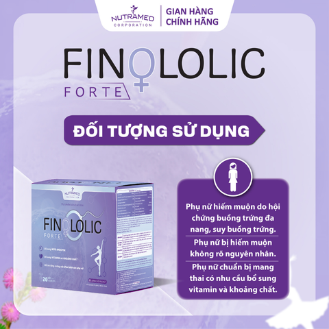 Gói uống Finololic Forte hỗ trợ giúp tăng khả năng thụ thai cho phụ nữ