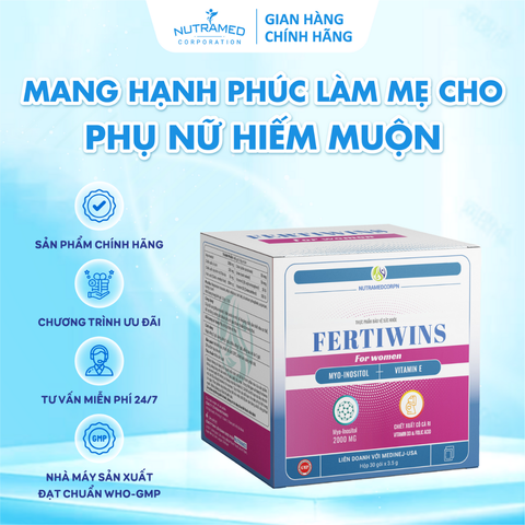Fertiwins For Women - Viên Uống Bổ Sung Myo-Inositol và Vitamin Hỗ Trợ Tăng Cường Khả Năng Mang Thai (30 Gói)