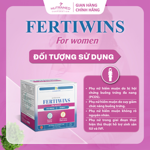 Fertiwins For Women - Viên Uống Bổ Sung Myo-Inositol và Vitamin Hỗ Trợ Tăng Cường Khả Năng Mang Thai (30 Gói)